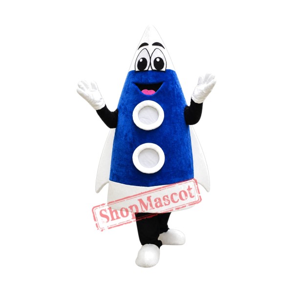 Blue Rocket Mascot Costume Blue Rocket Mascot Costume