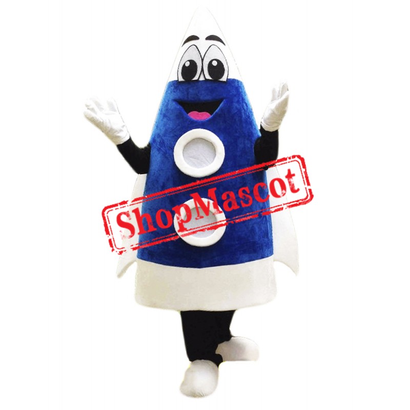 Blue Rocket Mascot Costume