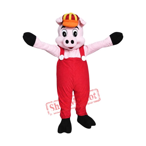 Happy Little Pig Mascot Costume Happy Little Pig Mascot Costume