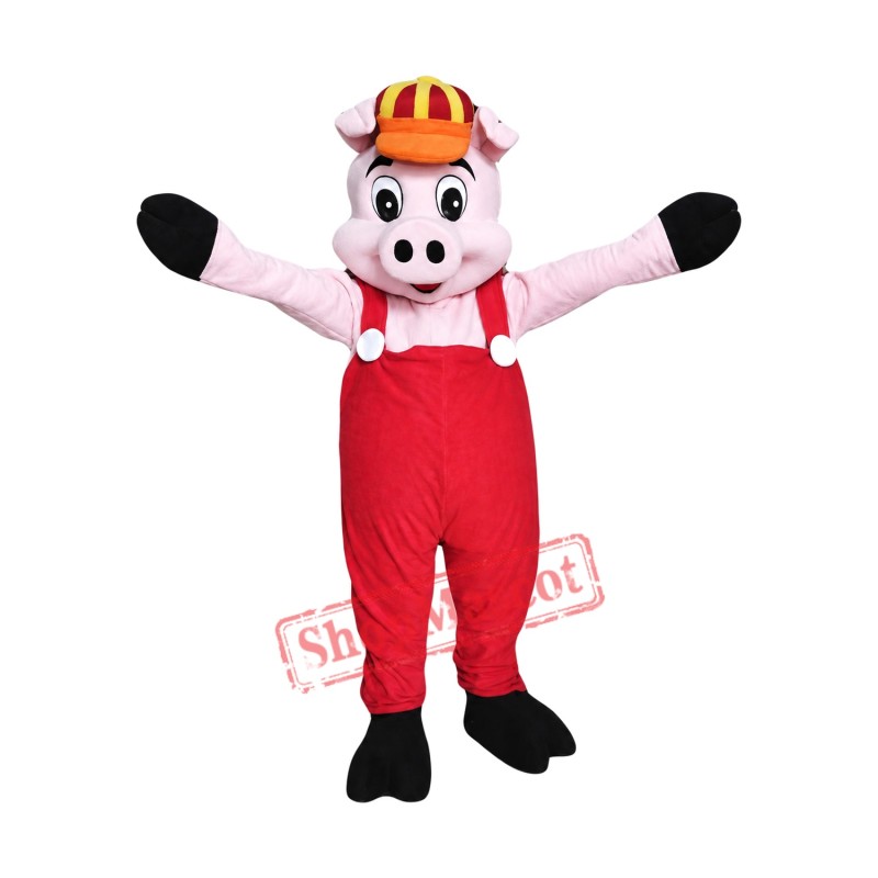 Happy Little Pig Mascot Costume Happy Little Pig Mascot Costume