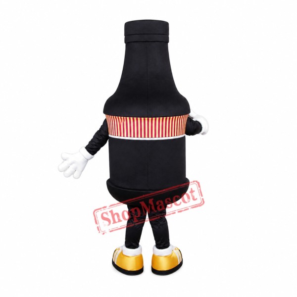 Black Bottle Mascot Costume Black Bottle Mascot Costume