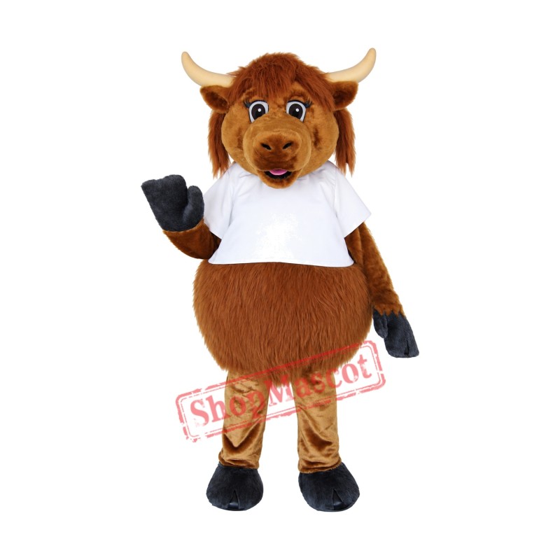 Cute Furry Cow Mascot Costume