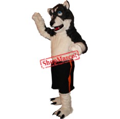 Black & White Wolf Mascot Costume