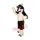 Black & White Wolf Mascot Costume