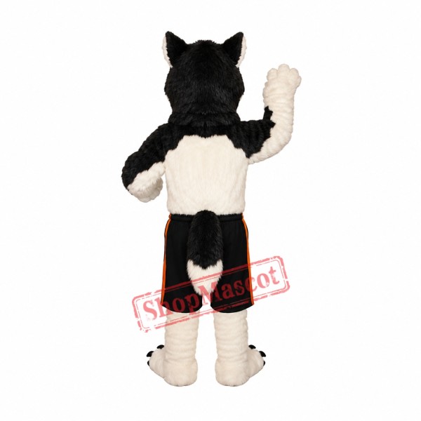 Black & White Wolf Mascot Costume Black & White Wolf Mascot Costume