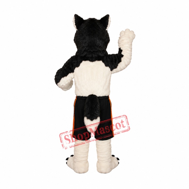 Black & White Wolf Mascot Costume