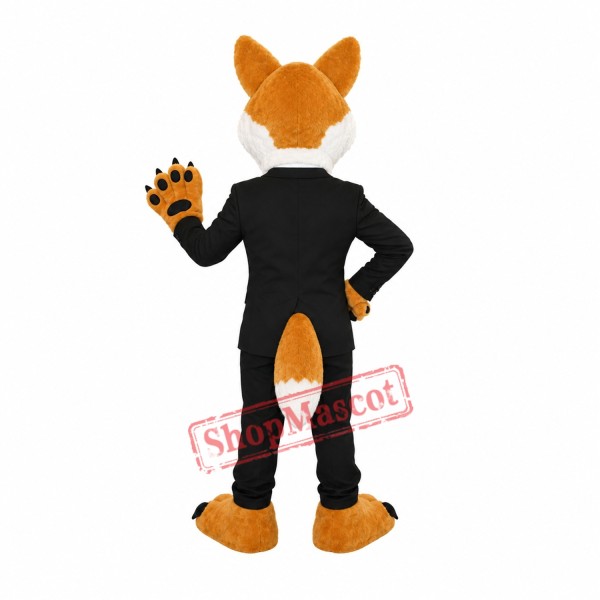 Gentlemanly Wolf Mascot Costume Gentlemanly Wolf Mascot Costume
