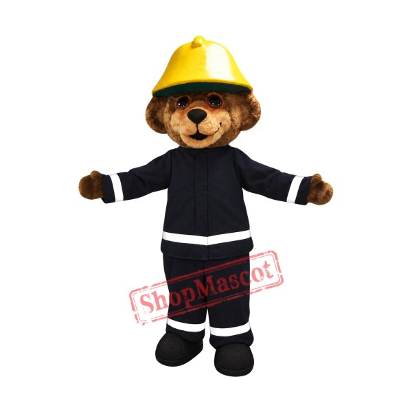 Fire Safety Bear Mascot Costume Fire Safety Bear Mascot Costume