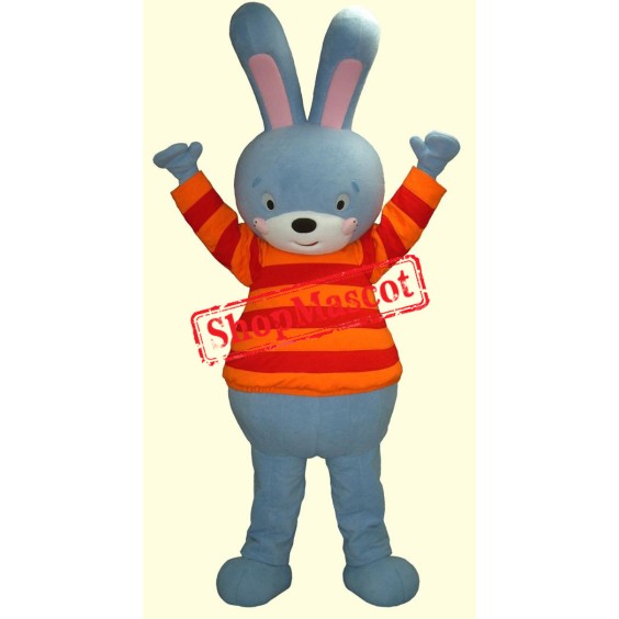 High Blue Bunny Mascot Costume