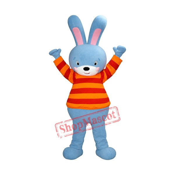 High Blue Bunny Mascot Costume