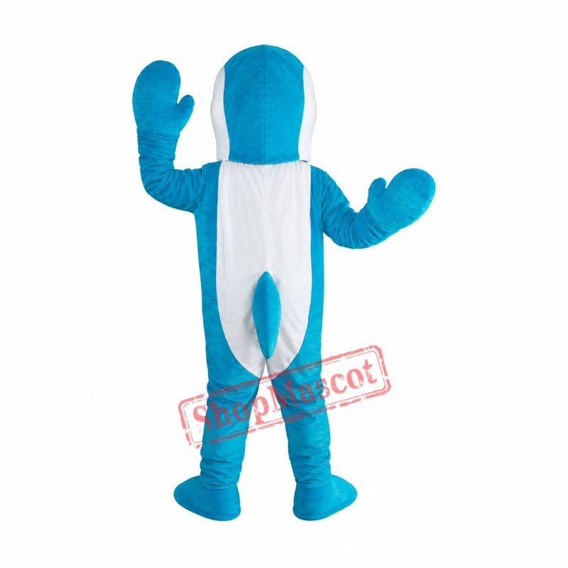 Happy Blue Dolphin Mascot Costume Happy Blue Dolphin Mascot Costume