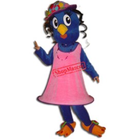 Blue Girl Bird Mascot Costume