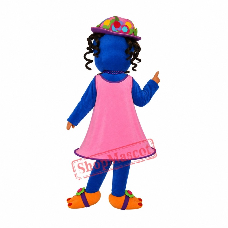 Blue Girl Bird Mascot Costume Blue Girl Bird Mascot Costume