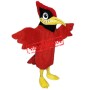 Fur Fabric Red Cardinal Mascot Costume