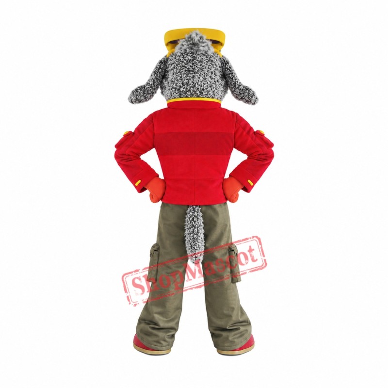 Grey Bedlington Dog Mascot Costume Grey Bedlington Dog Mascot Costume