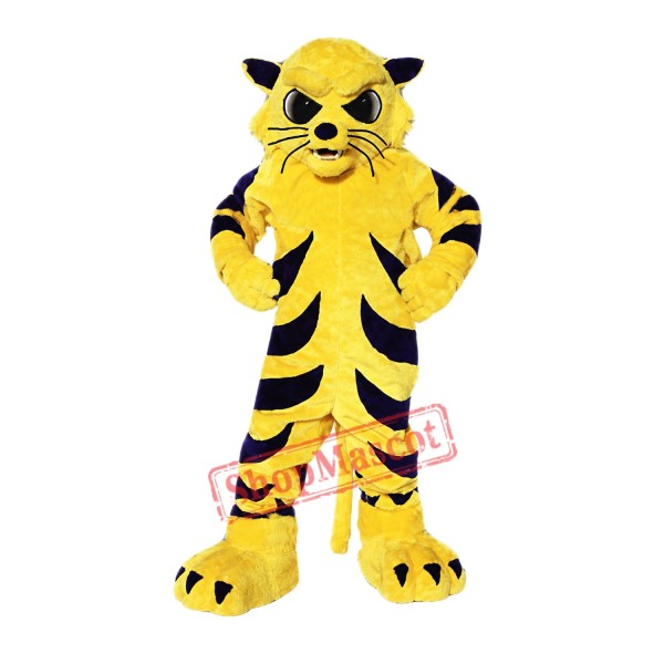 Yellow Wildcat Mascot Costume