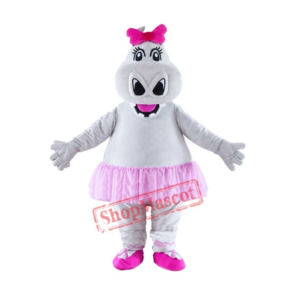 Cute Girl Hippo Mascot Costume