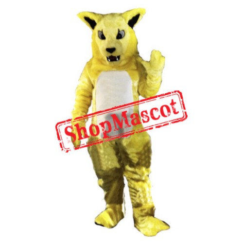 Yellow Fierce Wild Cat Mascot Costume