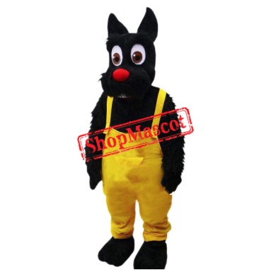 Big Eye Black Dog Mascot Costume