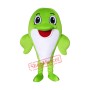 Happy Lightweight Green Dolphin Mascot Costume