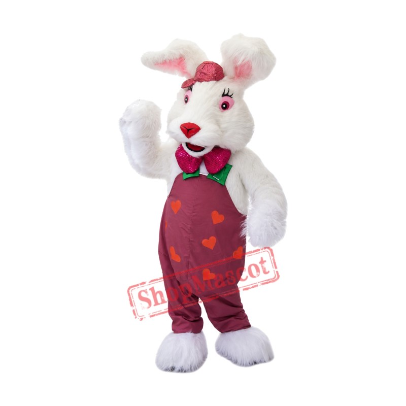 Cute White Furry Rabbit Mascot Costume Cute White Furry Rabbit Mascot Costume