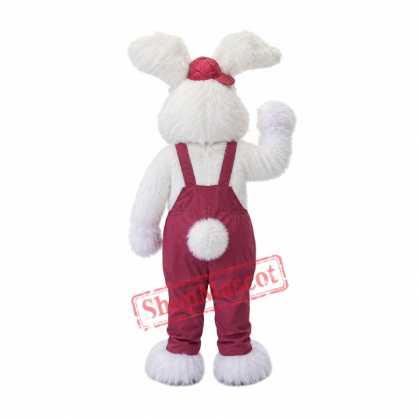 Cute White Furry Rabbit Mascot Costume Cute White Furry Rabbit Mascot Costume