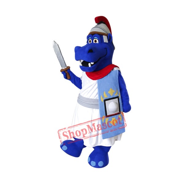 Blue Hippo Mascot Costume