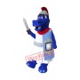 Blue Hippo Mascot Costume