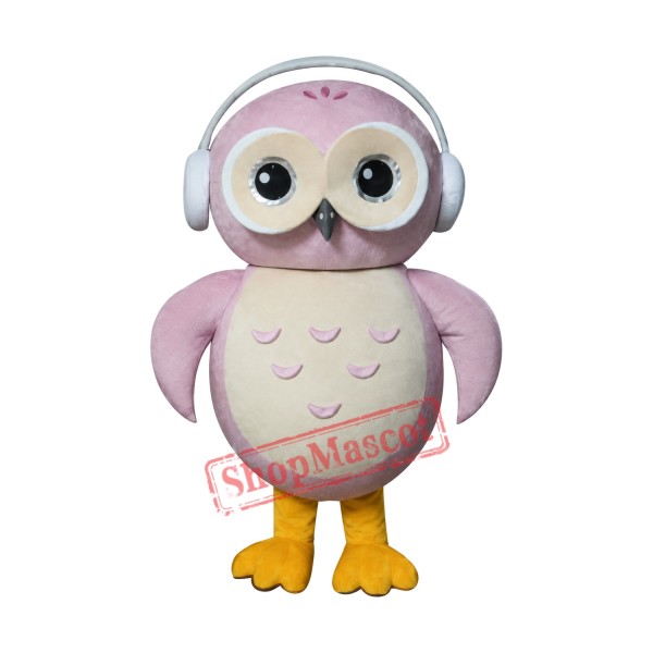 Pink Owl Mascot Costume Pink Owl Mascot Costume