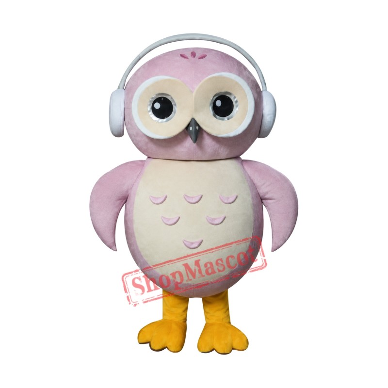 Pink Owl Mascot Costume Pink Owl Mascot Costume