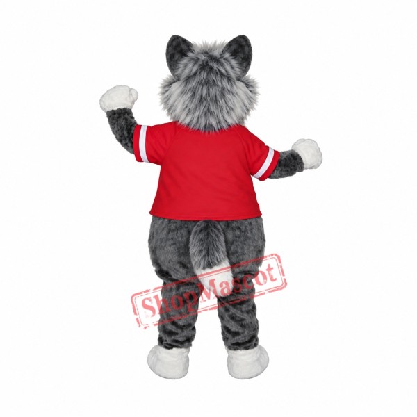 Lovely Grey Wolf Mascot Costume Lovely Grey Wolf Mascot Costume
