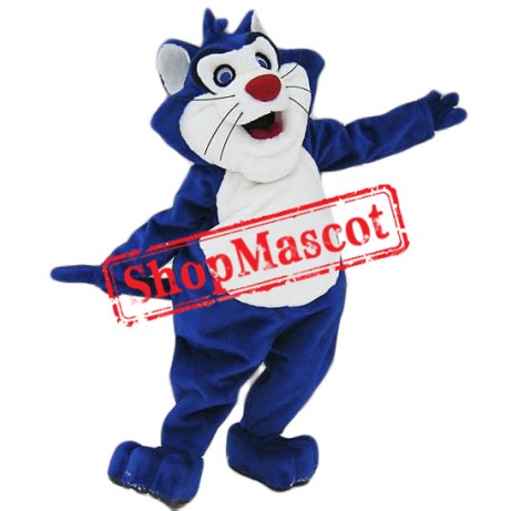 Blue & White Cat Mascot Costume