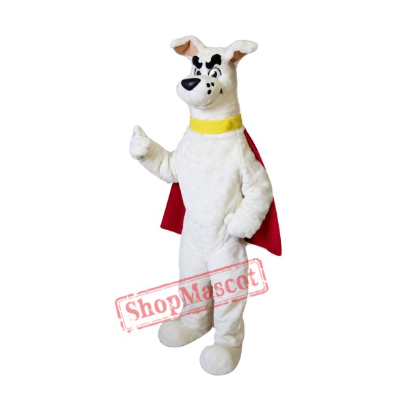 Super White Dog Mascot Costume Super White Dog Mascot Costume