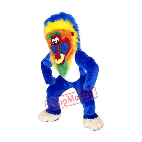 Blue Baboon Mascot Costume