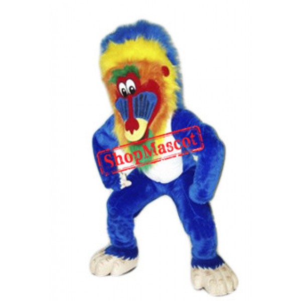 Blue Baboon Mascot Costume