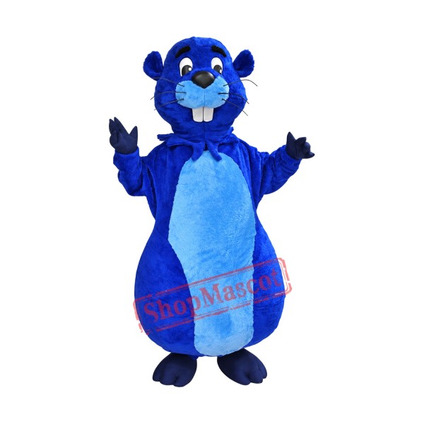 Blue Beaver Mascot Costume