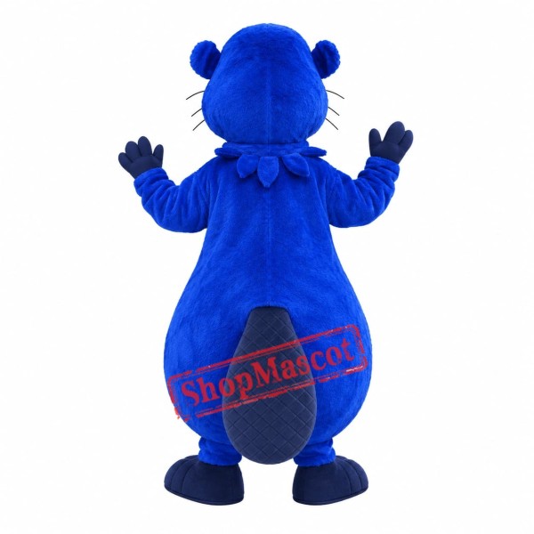 Blue Beaver Mascot Costume Blue Beaver Mascot Costume