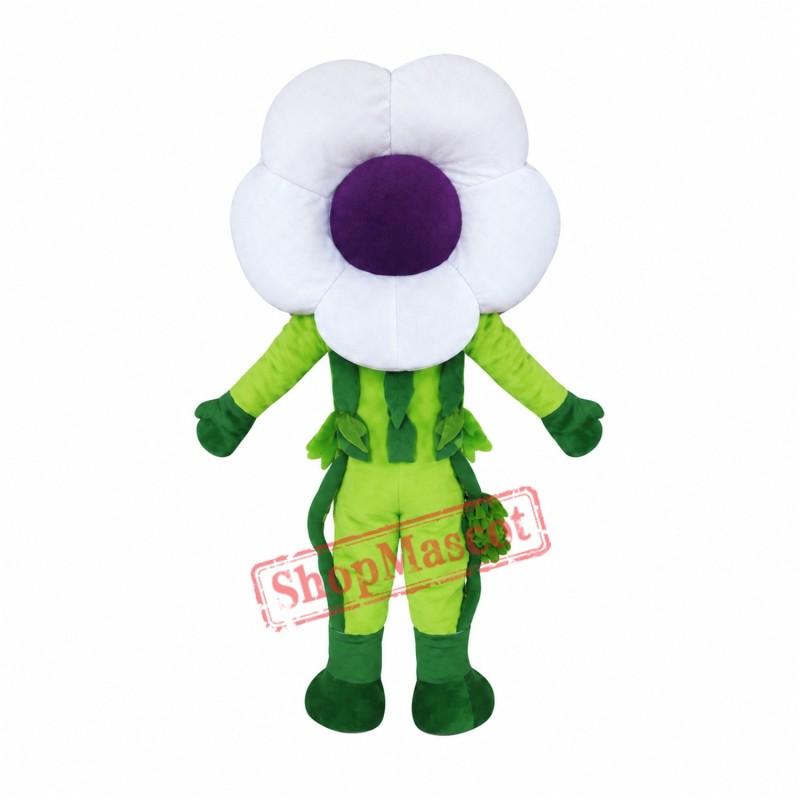 White Morning Glory Mascot Costume White Morning Glory Mascot Costume