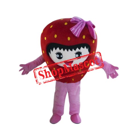 Happy Strawberry Girl Mascot Costume