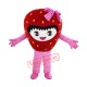 Happy Strawberry Girl Mascot Costume Happy Strawberry Girl Mascot Costume