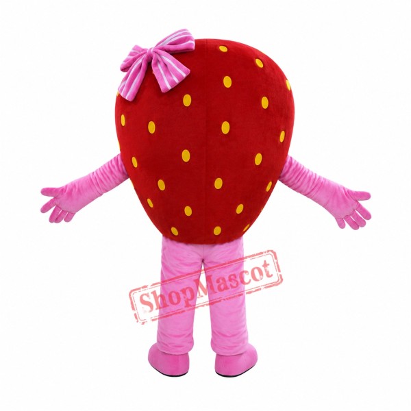 Happy Strawberry Girl Mascot Costume Happy Strawberry Girl Mascot Costume