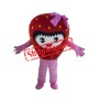 Happy Strawberry Girl Mascot Costume