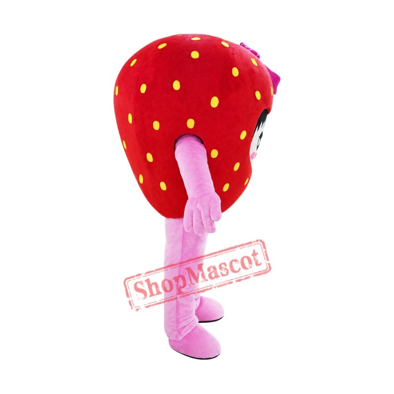 Happy Strawberry Girl Mascot Costume Happy Strawberry Girl Mascot Costume