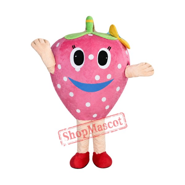 Pink Strawberry Mascot Costume