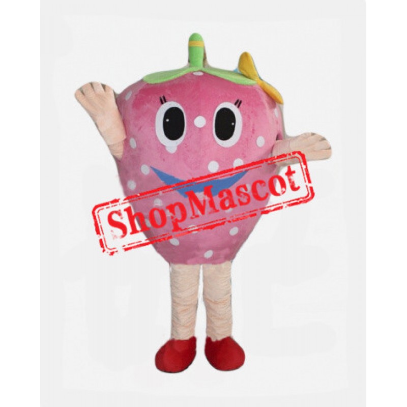 Pink Strawberry Mascot Costume