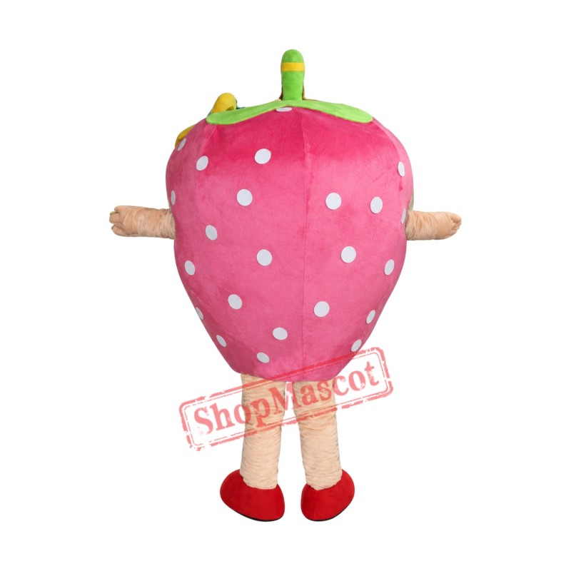 Pink Strawberry Mascot Costume Pink Strawberry Mascot Costume