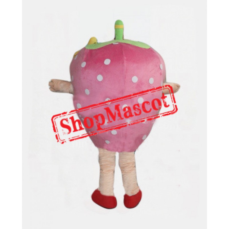 Pink Strawberry Mascot Costume