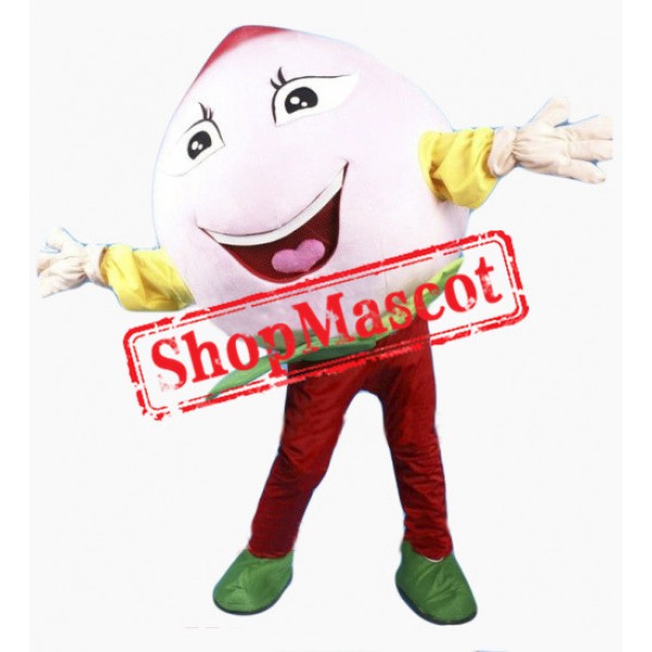 Pink Peach Mascot Costume