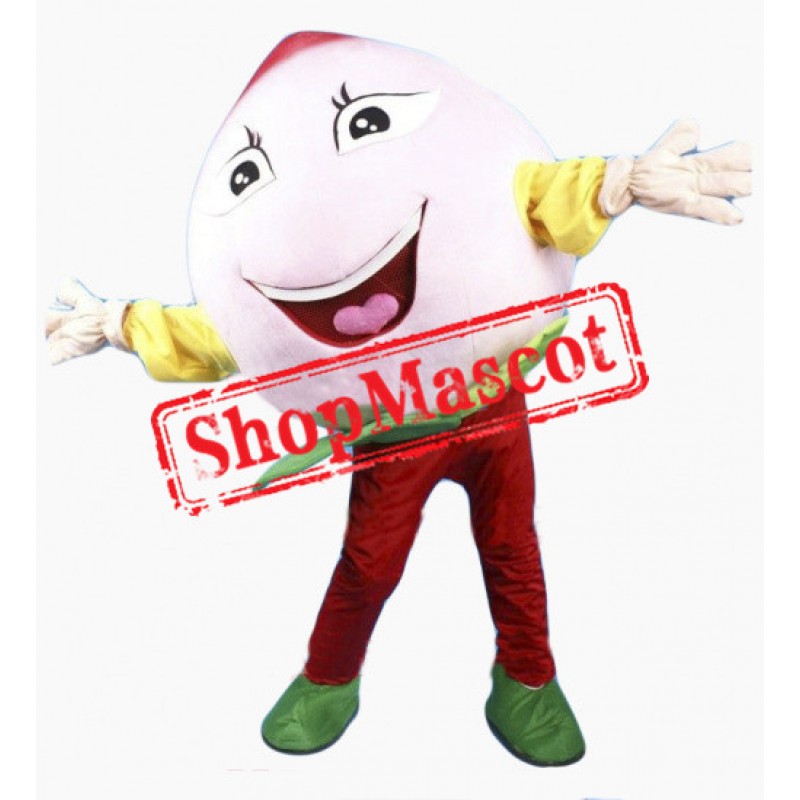 Pink Peach Mascot Costume