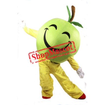 Happy Green Apple Mascot Costume